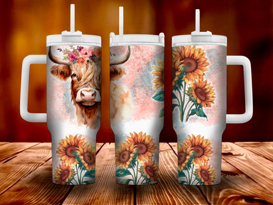 Cow & Sunflowers 40oz Tumbler