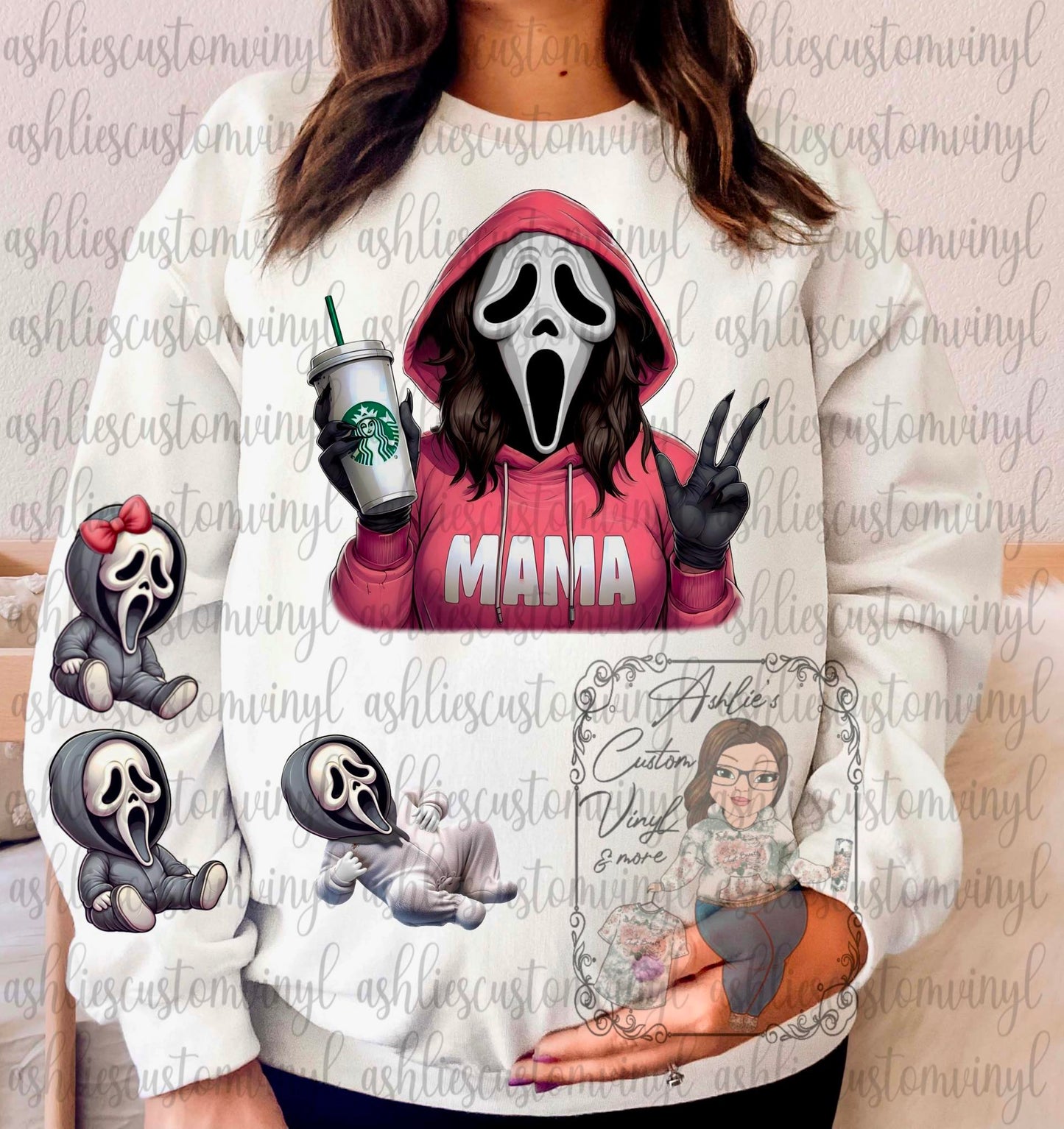 Ghostface Pregnant Mama Sweatshirt