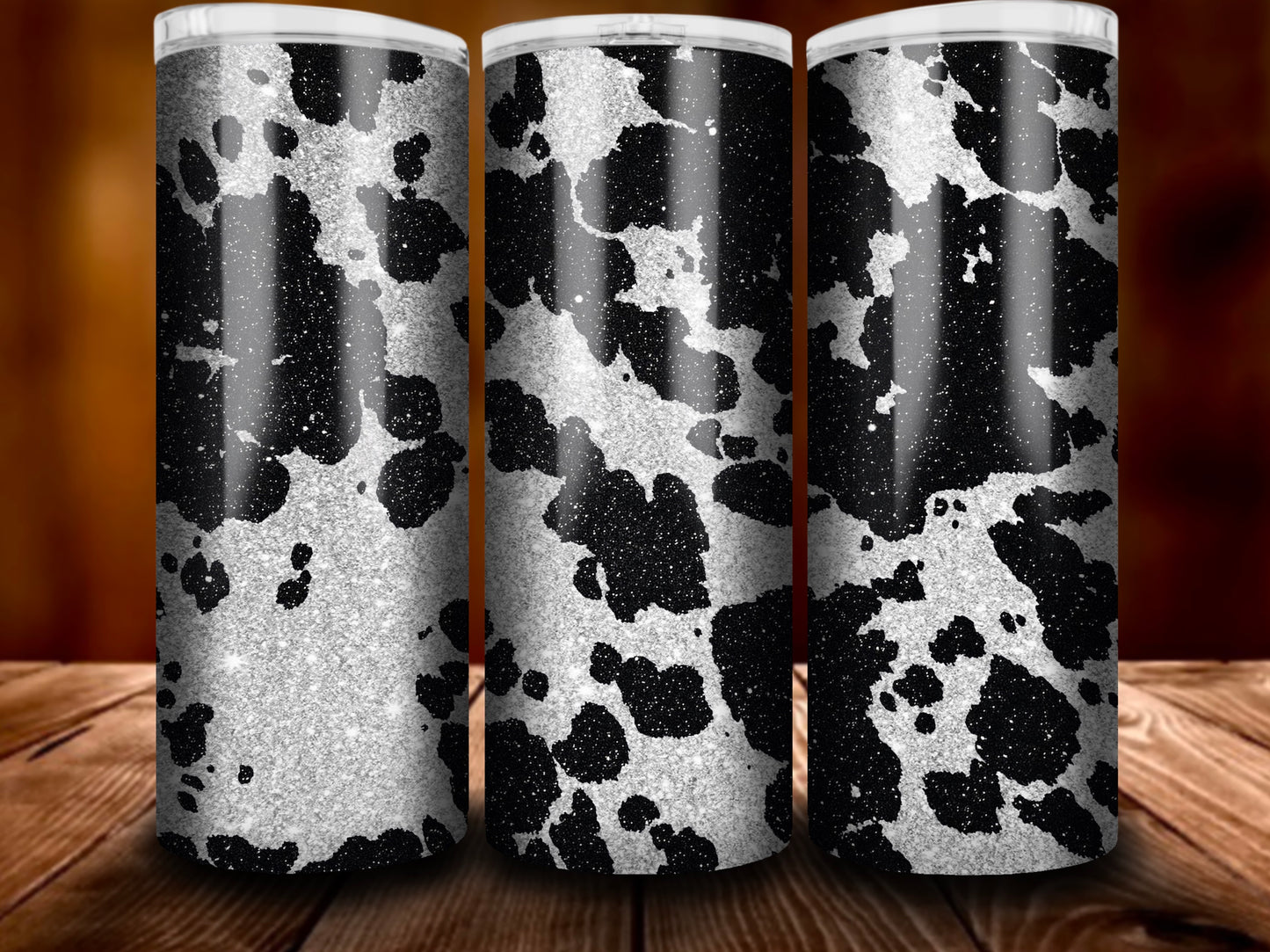 Glitter Cowhide Tumbler Wrap