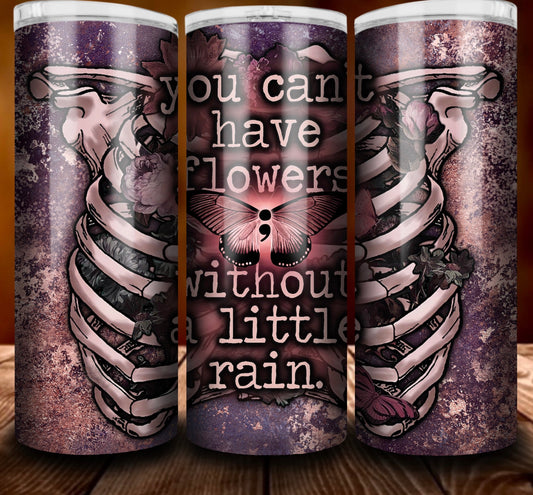 Flowers Without Rain Purple Tumbler Wrap