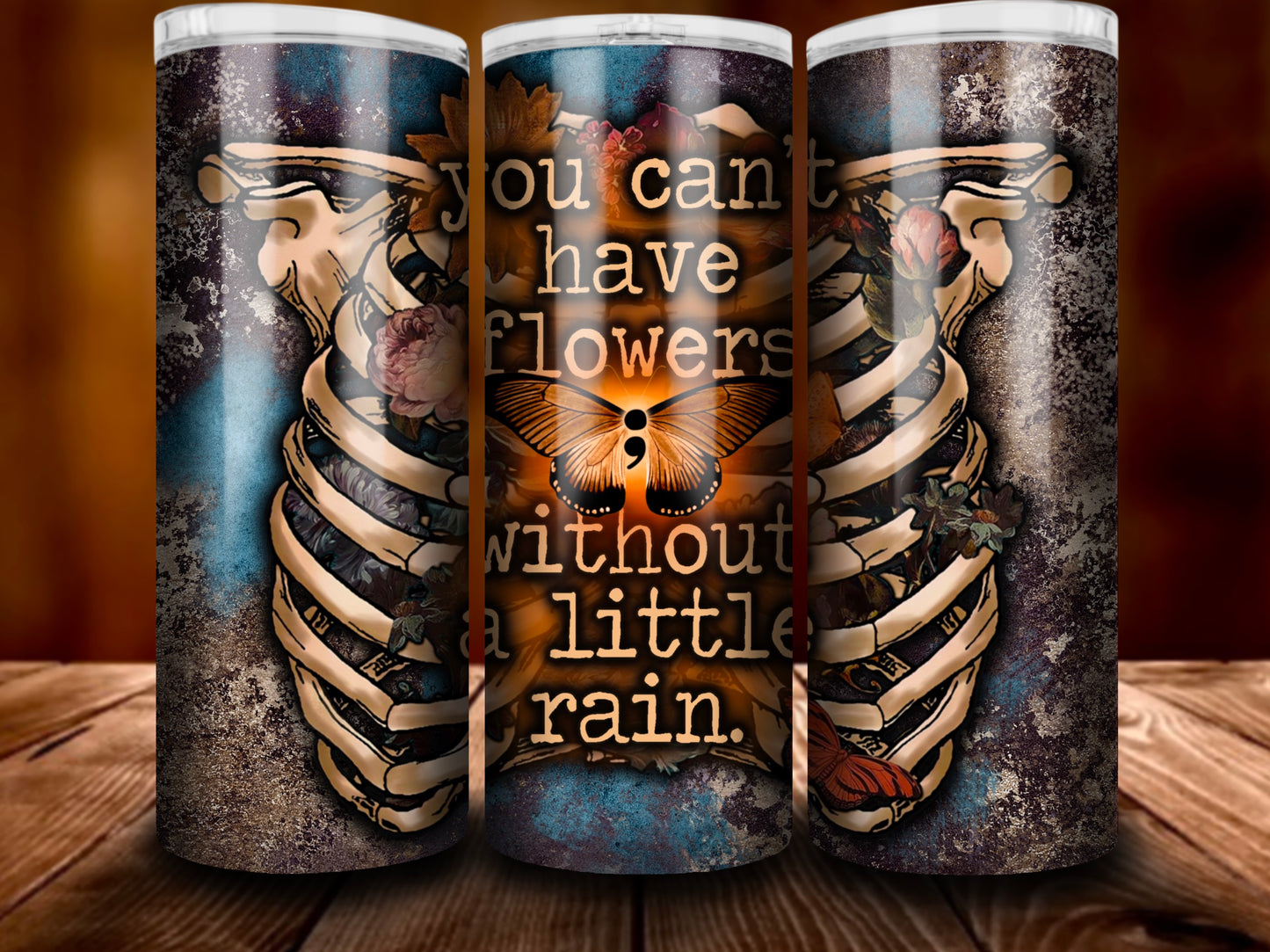 Flowers Without Rain Tumbler Wrap